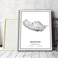 
              Madeira, Portugal Modern Style Map Print 
            