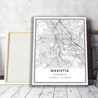 
              Marietta, Georgia Modern Map Print 
            