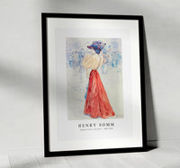 
              Henry somm - Elegant with a red skirt 1890-1900
            