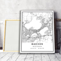 
              Madison, Wisconsin Modern Map Print 
            