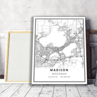 Madison, Wisconsin Modern Map Print 