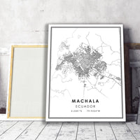 
              Machala, Ecuador Modern Style Map Print
            
