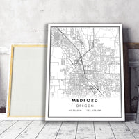 Medford, Oregon Modern Map Print 