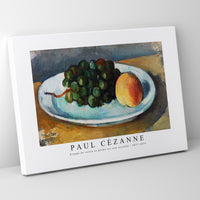 Paul Cezanne - Grapes and Peach on a Plate (Grappe de raisin et pêche sur une assiette) 1877-1879