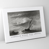 Cornelis ploos van amstel - Seascape with full moon-1779-1781