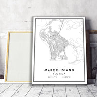 
              Marco Island, Modern Map Print 
            