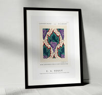 
              E.A.Seguy - Grape pattern Art Nouveau pochoir print in oriental style
            