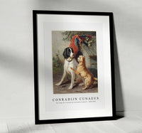 
              Conradijn Cunaeus - Two dogs by a kennel by Conradijn Cunaeus 1828-1895
            