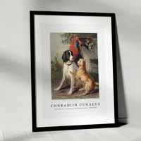 Conradijn Cunaeus - Two dogs by a kennel by Conradijn Cunaeus 1828-1895