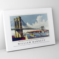 William Harnett - The great east river suspension bridge, connecting the cities of New York and Brooklyn