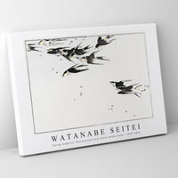 Watanabe Seitei - Flying magpies, illustration from Seitei Kacho Gafu 1890-1891