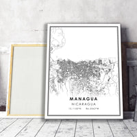 
              Managua, Nicaragua Modern Style Map Print 
            