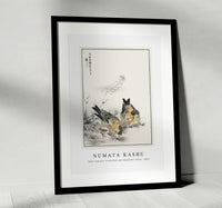 
              Numata Kashu - Small Japanese Greenfinch and Shepherd's Purse illustration from Pictorial Monograph of Birds (1885)
            