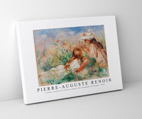 
              Pierre Auguste Renoir - Girls in the Grass Arranging a Bouquet (Fillette couchée sur l'herbe et jeune fille arrangeant un bouquet) 1890
            