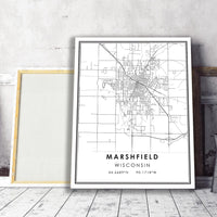 
              Marshfield, Wisconsin Modern City Map Print
            