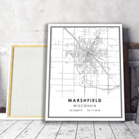 Marshfield, Wisconsin Modern City Map Print