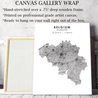 Belgium, Europe Scandinavian Style Map Print 