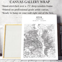 Kyiv, Ukraine Scandinavian Style Map Print 