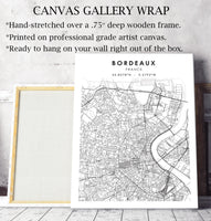 
              Bordeaux, France Scandinavian Style Map Print 
            