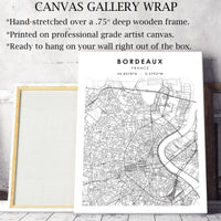 Bordeaux, France Scandinavian Style Map Print 