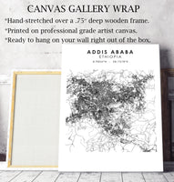 
              Addis Ababa, Ethiopia, South Africa Scandinavian Style Map Print 
            
