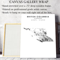 British Columbia,  Scandinavian Style Map Print 