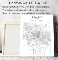 
              Iowa City, Iowa Scandinavian Map Print 
            