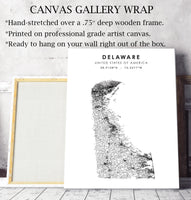 
              Delaware, United States Scandinavian Style Map Print 
            