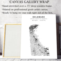 Delaware, United States Scandinavian Style Map Print 