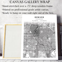 Denver, Colorado Scandinavian Map Print 