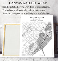 
              Burlington, Ontario Scandinavian Style Map Print 
            