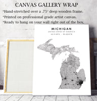 
              Michigan, United States Scandinavian Style Map Print 
            