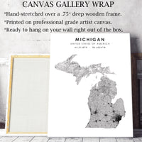 Michigan, United States Scandinavian Style Map Print 