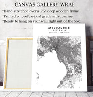 
              Melbourne, Australia Scandinavian Style Map Print 
            