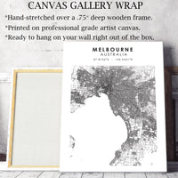 Melbourne, Australia Scandinavian Style Map Print 