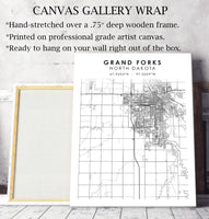 
              Grand Forks, North Dakota Scandinavian Map Print 
            