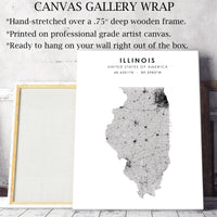 Illinois, United States Scandinavian Style Map Print 