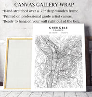 
              Grenoble, France Scandinavian Style Map Print 
            