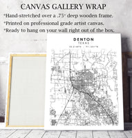 
              Denton, Texas Scandinavian Map Print 
            