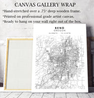 
              Bend, Oregon Scandinavian Map Print 
            