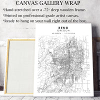 Bend, Oregon Scandinavian Map Print 