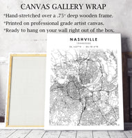 
              Nashville, Tennessee Scandinavian Map Print 
            