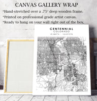 
              Centennial, Colorado Scandinavian Map Print 
            
