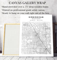 
              Birmingham, Michigan Scandinavian Map Print 
            