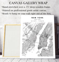 
              New York, New York Scandinavian Map Print 
            