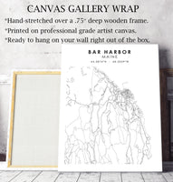 
              Bar Harbor, Maine Scandinavian Map Print 
            