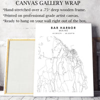 Bar Harbor, Maine Scandinavian Map Print 