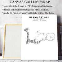 Grand Cayman, Caribbean Scandinavian Style Map Print 