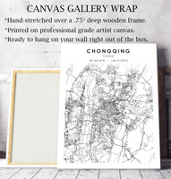 
              Chongqing, China Scandinavian Style Map Print
            