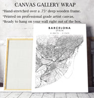 
              Barcelona, Spain Scandinavian Style Map Print 
            